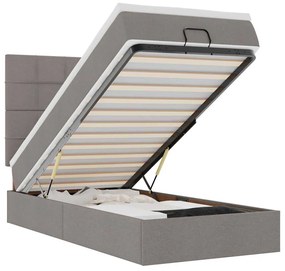 vidaXL Οθωμανικό κρεβάτι με στρώμα Taupe 100x200cm ύφασμα