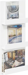 vidaXL Ράφι Περιοδικών Λευκό 43 x 11 x 102 εκ Επεξεργασμένο Ξύλο