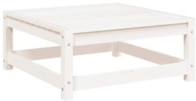 vidaXL Υποπόδιο Κήπου Λευκό 70 x 70 x 30 εκ. από Μασίφ Ξύλο Πεύκου