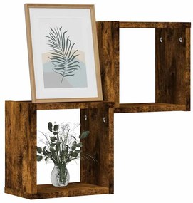 vidaXL Ράφια Τοίχου 2 pcs Καφέ 26 x 15 x 26 cm Επεξεργασμένο ξύλο