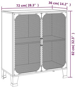 ΝΤΟΥΛΑΠΙΑ ΑΠΟΘΗΚΕΥΣΗΣ 2 ΤΕΜ. ΓΚΡΙ 72 X 36 X 82 ΕΚ. ΜΕΤΑΛΛΟ/MDF 3095970