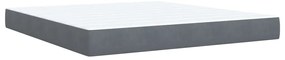 vidaXL Κρεβάτι Boxspring με Στρώμα Σκούρο Γκρι 180x200 εκ. Βελούδινο