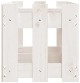 vidaXL Ζαρντινιέρα Υπερυψωμένη Σχ Φράχτη Λευκή 150x30x30εκ Μασίφ Πεύκο