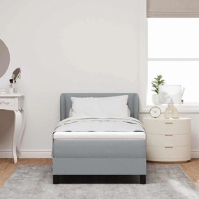 vidaXL Κρεβάτι με Στρώμα Light Grey 80x200 cm Υφασμα