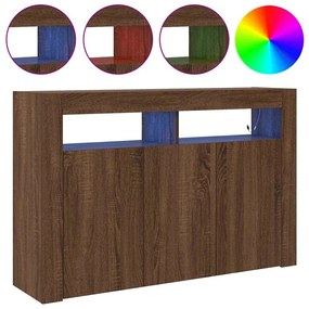 vidaXL Πλαϊνό γραφείο Καφέ δρυς 116 x 30 x 75 εκ. Επεξεργασμένο ξύλο