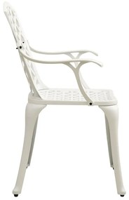Καρέκλες Κήπου 6 τεμ. Λευκές από Χυτό Αλουμίνιο - Λευκό