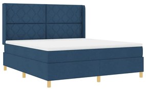 vidaXL Κρεβάτι με ελατήριο με στρώμα Μπλε 180 x 200 cm ύφασμα
