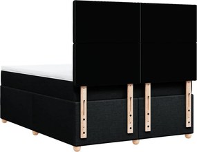 vidaXL Κρεβάτι Boxspring με Στρώμα Μαύρο 160x200 εκ. Υφασμάτινο