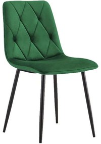Καρέκλα Τραπεζαρίας 631-123-015 44x55x86cm Green-Black Μέταλλο,Ύφασμα