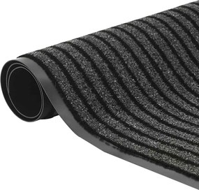 vidaXL Πατάκι Εισόδου Ριγέ Μαύρο και Γκρι 115 x 300 εκ.