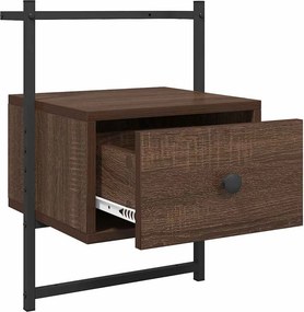 vidaXL Κομοδίνα Επιτοίχια 2 τεμ. Καφέ Δρυς 35x30x51 εκ. Επεξ. Ξύλο