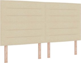 vidaXL Κρεβάτι με ελατήρια με στρώμα Κρεμ 180 x 200 cm ύφασμα