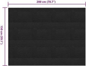 vidaXL Μάτ δαπέδου Μαύρο 1,5 x 2 m Λάστιχο