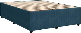 vidaXL Κρεβάτι Boxspring με Στρώμα Μπλε 160x200 εκ. Βελούδινο