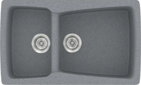 Sanitec Classic 320 (79×50) - Γρανιτένιος νεροχύτης - Metallic SILVER