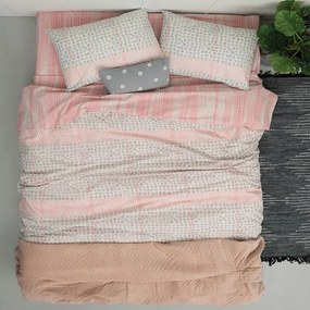Σεντόνια FL6175 (Σετ 3τμχ) Pink Palamaiki  Semi-double 170x260cm 100% Cotton