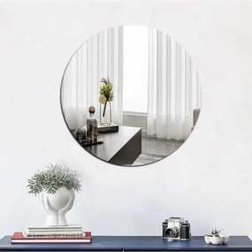 Stewehome Στρογγυλός καθρέφτης τοίχου 50 cm χωρίς πλαίσιο Λευκό