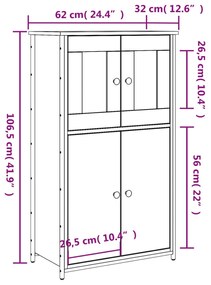 Ντουλάπι Καπνιστή Δρυς 62x32x106,5 εκ. από Επεξεργασμένο Ξύλο - Καφέ