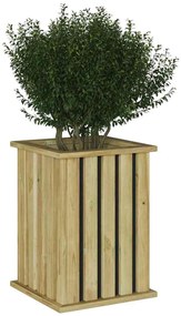vidaXL Γλάστρα Καφέ 33 x 33 x 45 εκ Εμβαπτισμένη ξυλεία πεύκου