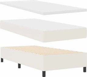 vidaXL Κρεβάτι με ελατήρια Κρέμα και Λευκό 90 x 190 cm
