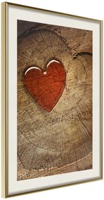 Αφίσα - Carved Heart - 20x30 - Χρυσό - Με πασπαρτού