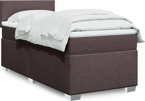 vidaXL Κρεβάτι Boxspring με Στρώμα Σκούρο Καφέ 80x200 εκ. Υφασμάτινο