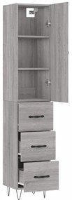 vidaXL Μπουφές Sonoma Γκρι 34,5 x 34 x 180 εκ. από Επεξεργασμένο Ξύλο