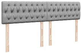 Κρεβάτι Boxspring με Στρώμα Ανοιχτό Γκρι 180x200 εκ. Υφασμάτινο - Γκρι