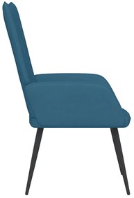 vidaXL Πολυθρόνα Relax Μπλε Βελούδινη
