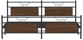 vidaXL Σκελετός Κρεβ. Χωρίς Στρώμα Καφέ Δρυς 200x200 εκ. Μεταλλικό