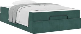 vidaXL Σκελετός κρεβατιού με στρώμα 2 pcs Πράσινο Βελούδο