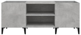 vidaXL Δισκοθήκη Γκρι Σκυροδέματος 121x38x48 εκ. Επεξεργασμένο Ξύλο