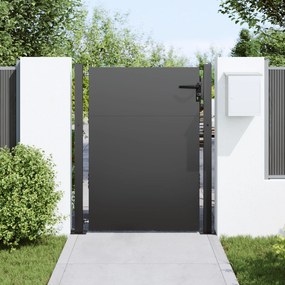 vidaXL Πύλη Κήπου Μαύρο 105 x 150 cm Ατσάλι με Επικάλυψη Πούδρας