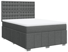 ΚΡΕΒΑΤΙ BOXSPRING ΜΕ ΣΤΡΩΜΑ ΣΚΟΥΡΟ ΓΚΡΙ 160X200 ΕΚ ΥΦΑΣΜΑΤΙΝΟ 3294034