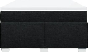vidaXL Κρεβάτι Boxspring με Στρώμα Μαύρο 140x190 εκ. Υφασμάτινο