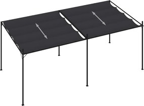 vidaXL Κιόσκι με Πτυσσόμενη Οροφή Ανθρακί 600 x 300 x 233 εκ.