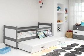 Κρεβάτι Riccon II-Γραφίτης - Λευκό-190 x 80