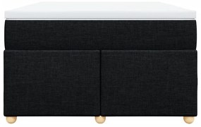 vidaXL Κρεβάτι Boxspring με Στρώμα Μαύρο 120x190 εκ. Υφασμάτινο