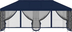 vidaXL Κιόσκι με Πλαϊνές Τοίχους 6 x 3 m Μπλε Πολυεστέρας και Χάλυβας