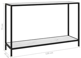 vidaXL Τραπέζι Κονσόλα Λευκό 120 x 35 x 75 εκ. από Ψημένο Γυαλί