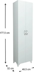 Ντουλάπα - Παπουτσοθήκη Lilly Megapap χρώμα λευκό 49x32x178εκ.