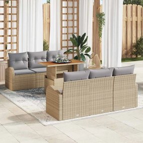 vidaXL Σετ Καναπέ Κήπου 7 pcs μπεζ και ανοιχτό γκρι 100 x 55 x 73 εκ