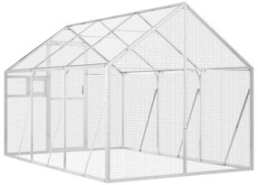 vidaXL Κλουβί Ασημένιο 1,79 x 3 x 1,85 μ. από Αλουμίνιο