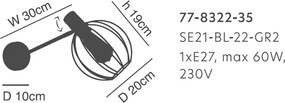 Απλίκα Τοίχου Homelighting 77-8322 Black
