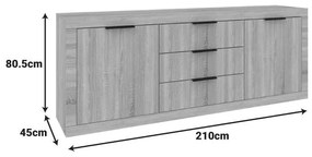 Μπουφές Doha σε ανθρακί απόχρωση 210x45x80.5εκ 210x45x80.5 εκ.