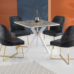 Τραπέζι Kare Ikon 974NMB1547 87x87x75cm White-Grey Πλαστικό,Mdf