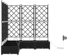 vidaXL Ζαρντινιέρες κήπου Μαύρο 120 x 120 x 126 cm Ατσάλι