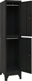 vidaXL Φοριαμός Μαύρος 38 x 45 x 180 εκ. Ατσάλινος
