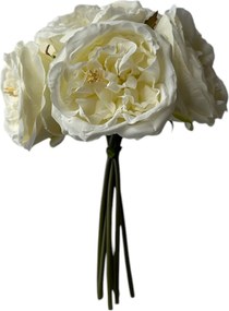 Τεχνητό Μπουκέτο Λουλουδιών Λευκό 28cm 4189b-6/wh303