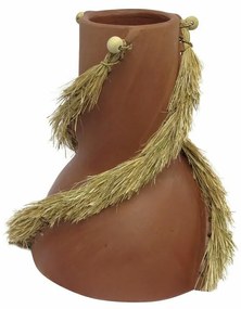 Βάζο DKD Home Decor Γκρι τερακότα Bamboo 26 x 26 x 30 cm (x2)